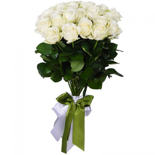 Купить букет из 21 белой розы с доставкой по Ильинке